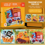 Magnetic Puzzle Book™ – Dierenvriendjes Plezier – Magnetisch Puzzel Boek Transport | Educatief Speelgoed