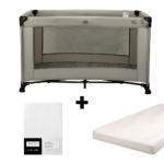 Campingbed Novi Baby® Nicky Sandy Grey incl. Matras en Hoeslaken