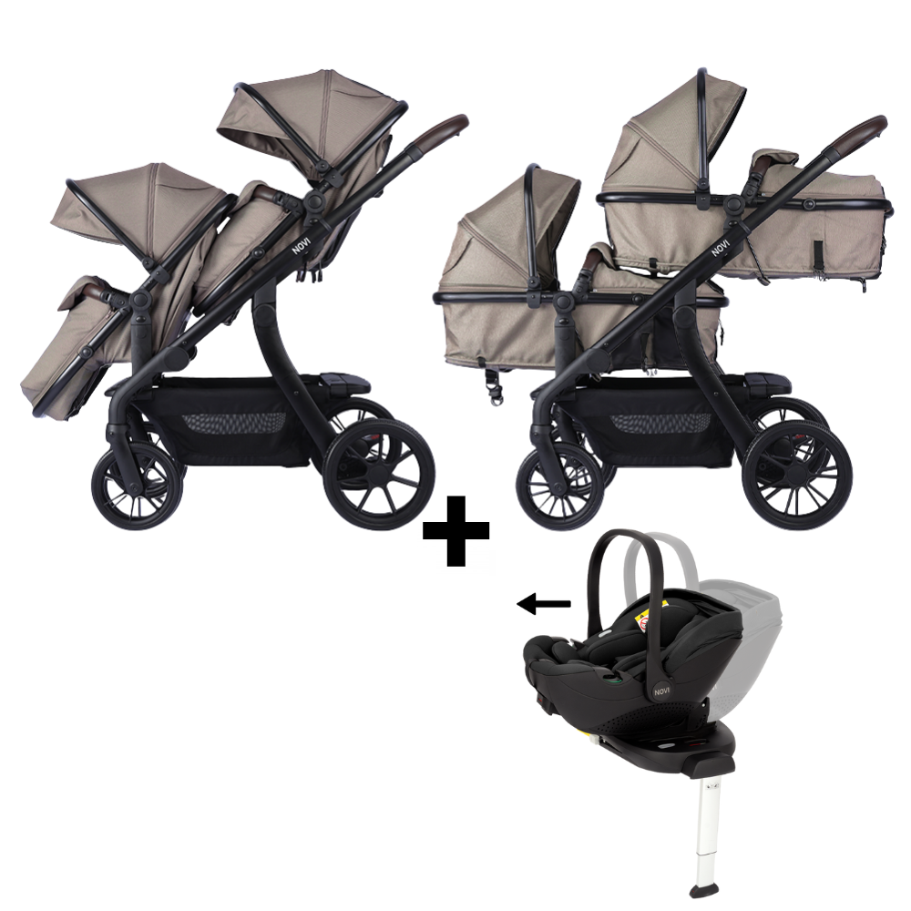 Kinderwagen Novi Baby® Pacific Premium Duo Solid Hazel + Autostoel Joy Pro Glide 360°&Base Kinderwagen Novi Baby® Pacific Premium Duo Solid Hazel + Autostoel Joy Pro Glide 360°&Base - Afbeelding 1