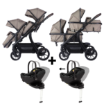 Kinderwagen Novi Baby® Pacific Premium Duo Solid Hazel + Autostoel Joy Pro Glide 360°&Base 2 st.