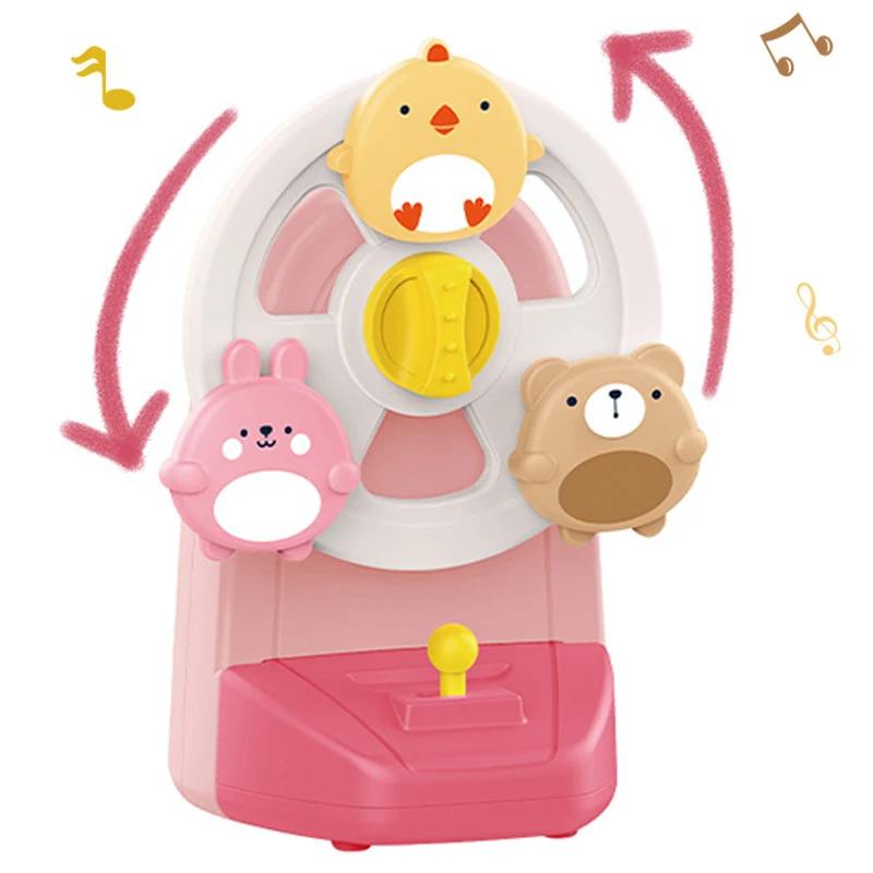 pink_df423f68-05e9-4d49-9057-5d1aac534ec8 Ferris Wheel Music™ - Dierenpret Muziekdoos - Speelgoed Dieren Reuzenrad Roze | Educatief Speelgoed - Afbeelding 1