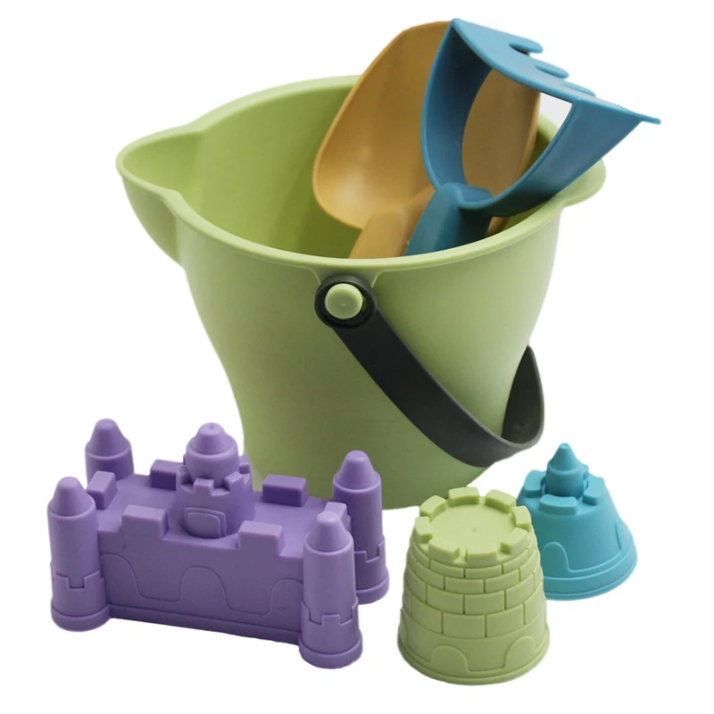 plastics_set_3 Beach Bucket Set™ – Zintuiglijk Zomerspel – Strandemmer met accessoires Groen Gietemmer | Educatief Speelgoed - Afbeelding 1