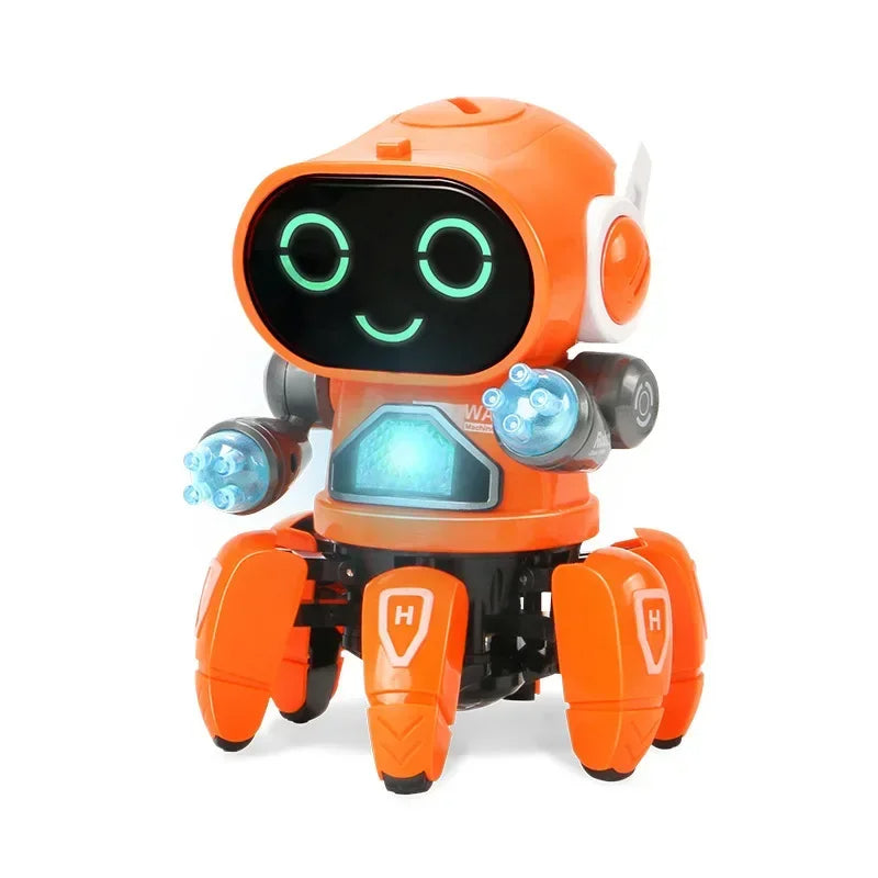 smile_orange Dancing Spin Robot™ - Lichtjes en Dansjes - Speelgoedrobot Klauw Oranje | Educatief Speelgoed - Afbeelding 1