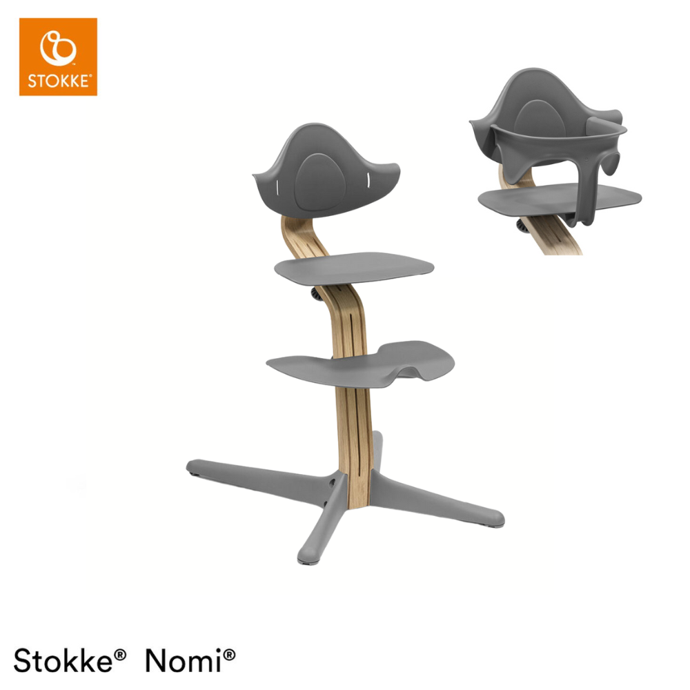 Kinderstoel Stokke® Nomi Grey/Oak + GRATIS Babyset Kinderstoel Stokke® Nomi Grey/Oak + GRATIS Babyset - Afbeelding 1