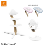Set Compleet | Kinderstoel Stokke® Nomi White/Oak incl. Newbornset en Eetblad + GRATIS Babyset