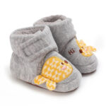 Mini Fashion™ - Warm&Comfort - Dieren Schoentjes Grijs - Vis / 16 (0-6 maanden) | Educatief Speelgoed