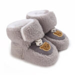 Mini Fashion™ - Warm&Comfort - Dieren Schoentjes Grijs - Beer / 16 (0-6 maanden) | Educatief Speelgoed