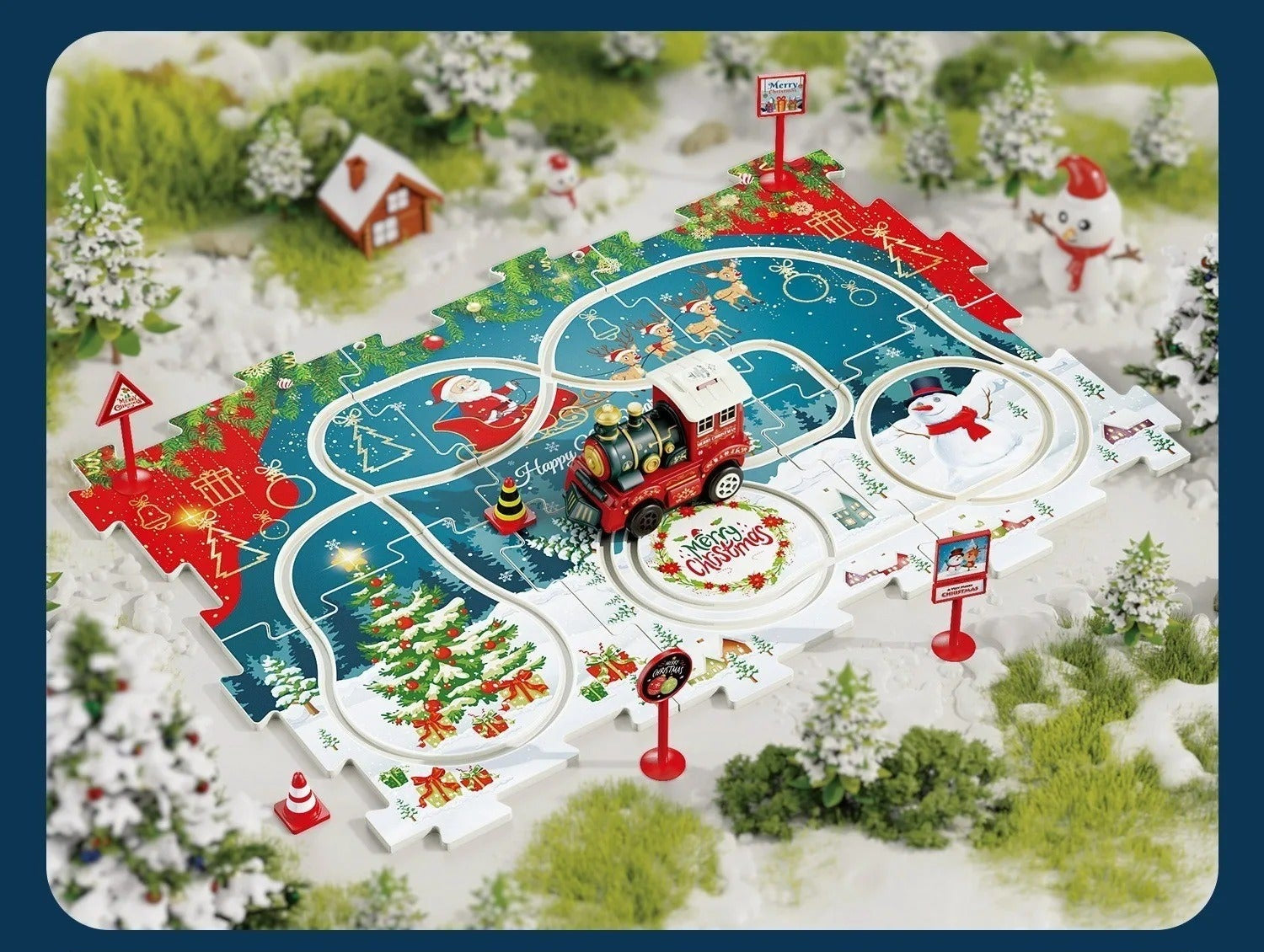 variant-image-2_1f73cfaf-e1b9-4096-97c8-66de7083c34a DIY Xmas Train Track™ - Bouw je eigen kerstwonderland - Kerst Trein puzzel 13 stukken | Educatief Speelgoed - Afbeelding 1