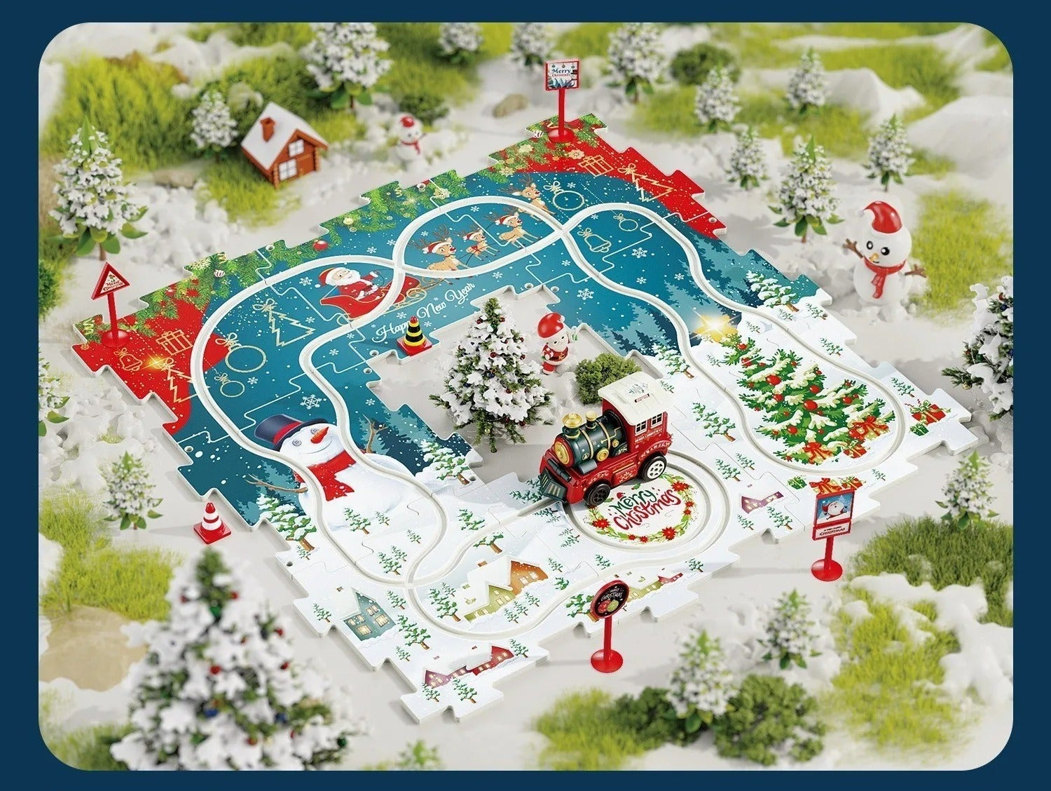 variant-image-3_7d48c7cb-c9f4-4b06-9ffe-91470f10e991 DIY Xmas Train Track™ - Bouw je eigen kerstwonderland - Kerst Trein puzzel 15 stukken | Educatief Speelgoed - Afbeelding 1