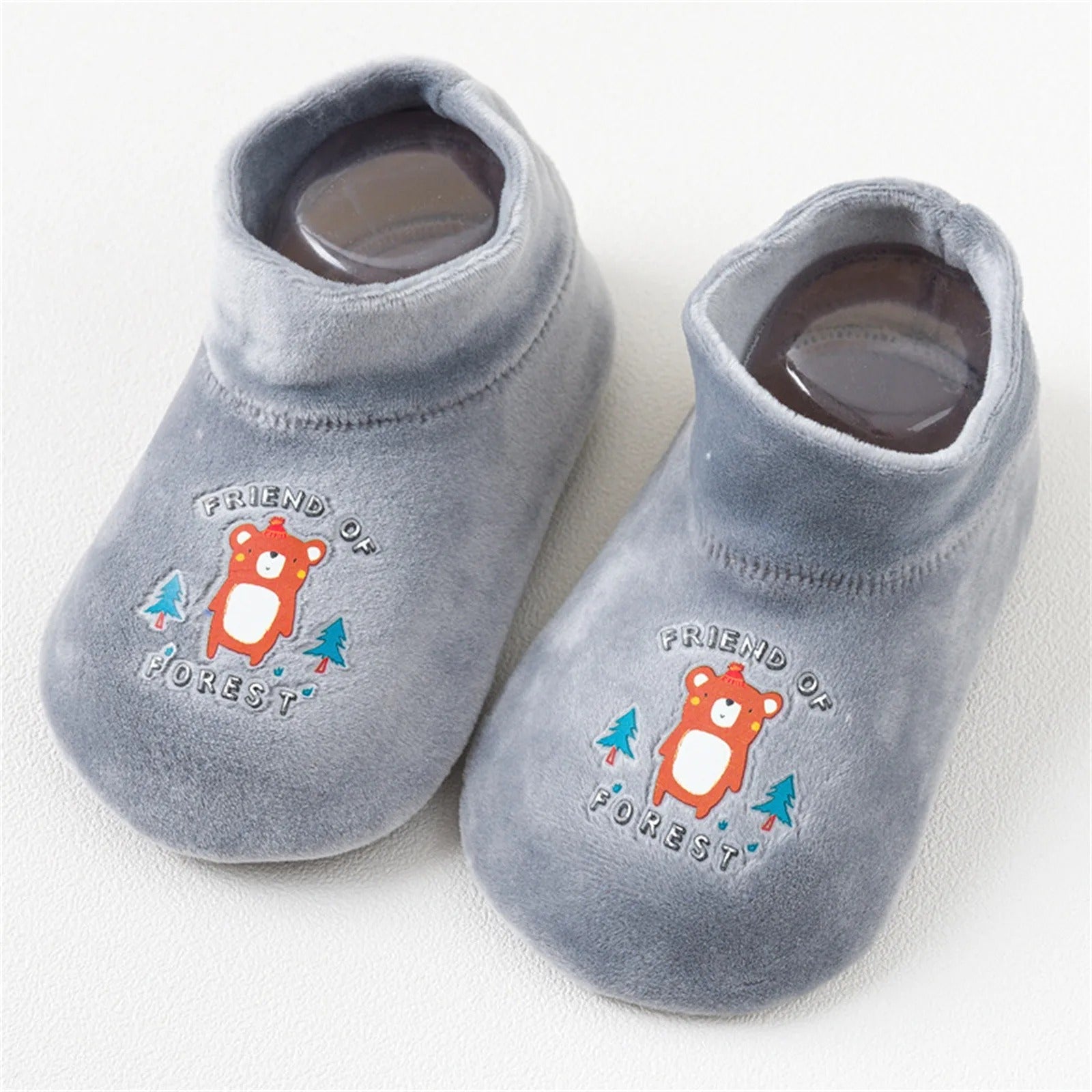 Mini Fashion™ - Anti-Slip Design - Kinder Sokschoenen Grijs / M (18-24 maanden) | Educatief Speelgoed