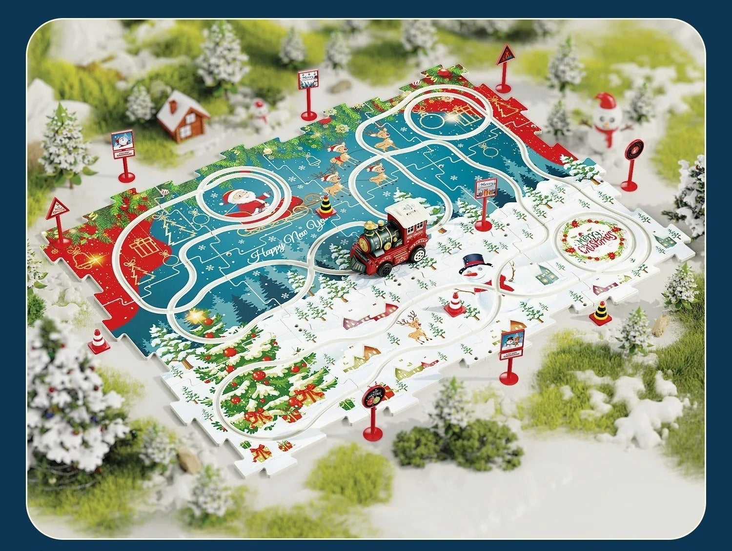 variant-image-4_a0438862-ea69-4cb0-abc5-c3f0d4175fd8 DIY Xmas Train Track™ - Bouw je eigen kerstwonderland - Kerst Trein puzzel 25 stukken | Educatief Speelgoed - Afbeelding 1