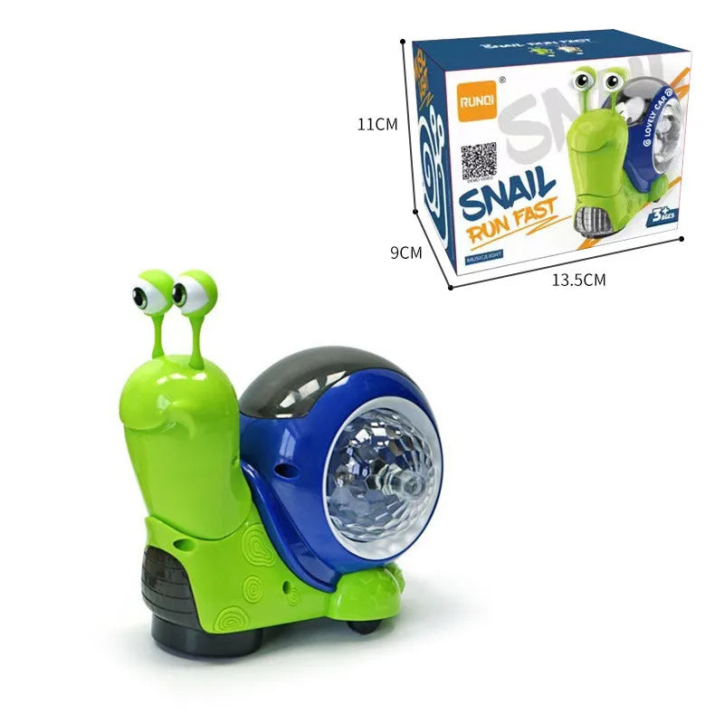 with_box_1 Music Snail™ - Lichtgevend Speelmaatje - Speelgoed Slak&Krab Slak Groen | Educatief Speelgoed - Afbeelding 1