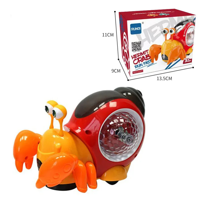 with_box_3 Music Snail™ - Lichtgevend Speelmaatje - Speelgoed Slak&Krab Krab Rood | Educatief Speelgoed - Afbeelding 1