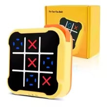 yellow_copy_345b0c5e-5f1b-4dfb-8665-445fb35c777c Tic Tac Toe Game™ - Versterk Geheugen&Probleemoplossend Vermogen - Elektronisch Boter-Kaas&Eieren Geel | Educatief Speelgoed - Afbeelding 1