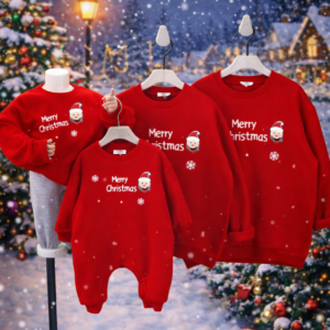 FamXmas– Kerst Romper&Trui voor de hele familie Rood / 130 (6 Jaar) - Trui | Educatief Speelgoed