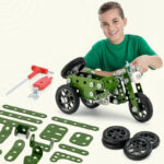 RaceBuilder– Cool&Creatief– Multi-Shape Bouwkit Militaire motorfiets | Educatief Speelgoed