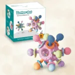 CalmChew | Zacht&Veilig– 3-in-1 Siliconen Bijtring Roze | Educatief Speelgoed