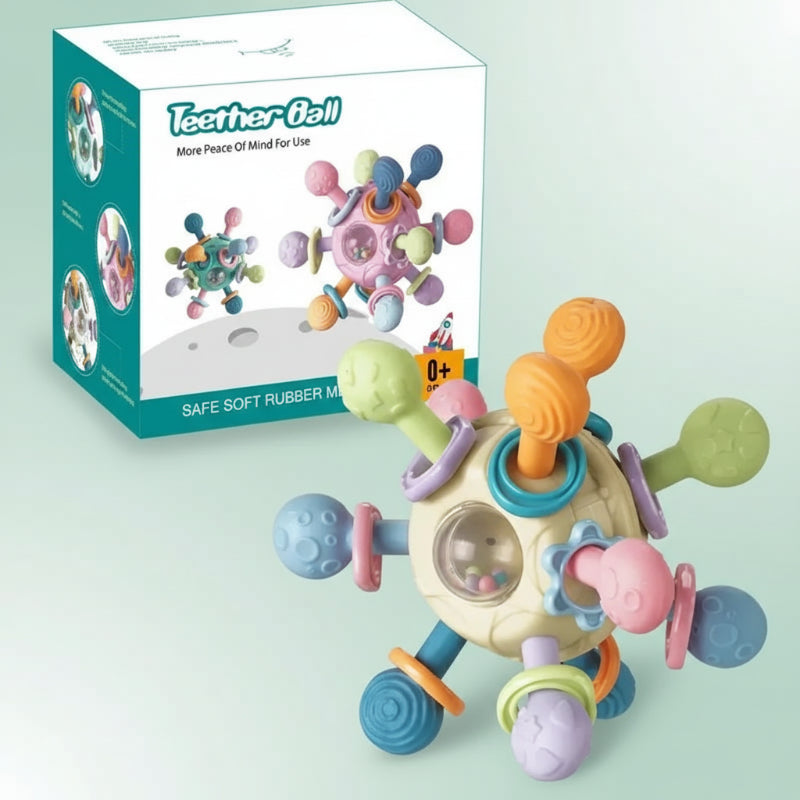 5_eef4d612-5211-44c6-8dba-027da0952166 CalmChew | Zacht&Veilig– 3-in-1 Siliconen Bijtring Geel | Educatief Speelgoed - Afbeelding 1