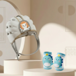 MiniShield– Licht&Ademend– Hoofdbeschermer voor Kinderen Leeuw / Lichtblauw + 2x kniestukken | Educatief Speelgoed