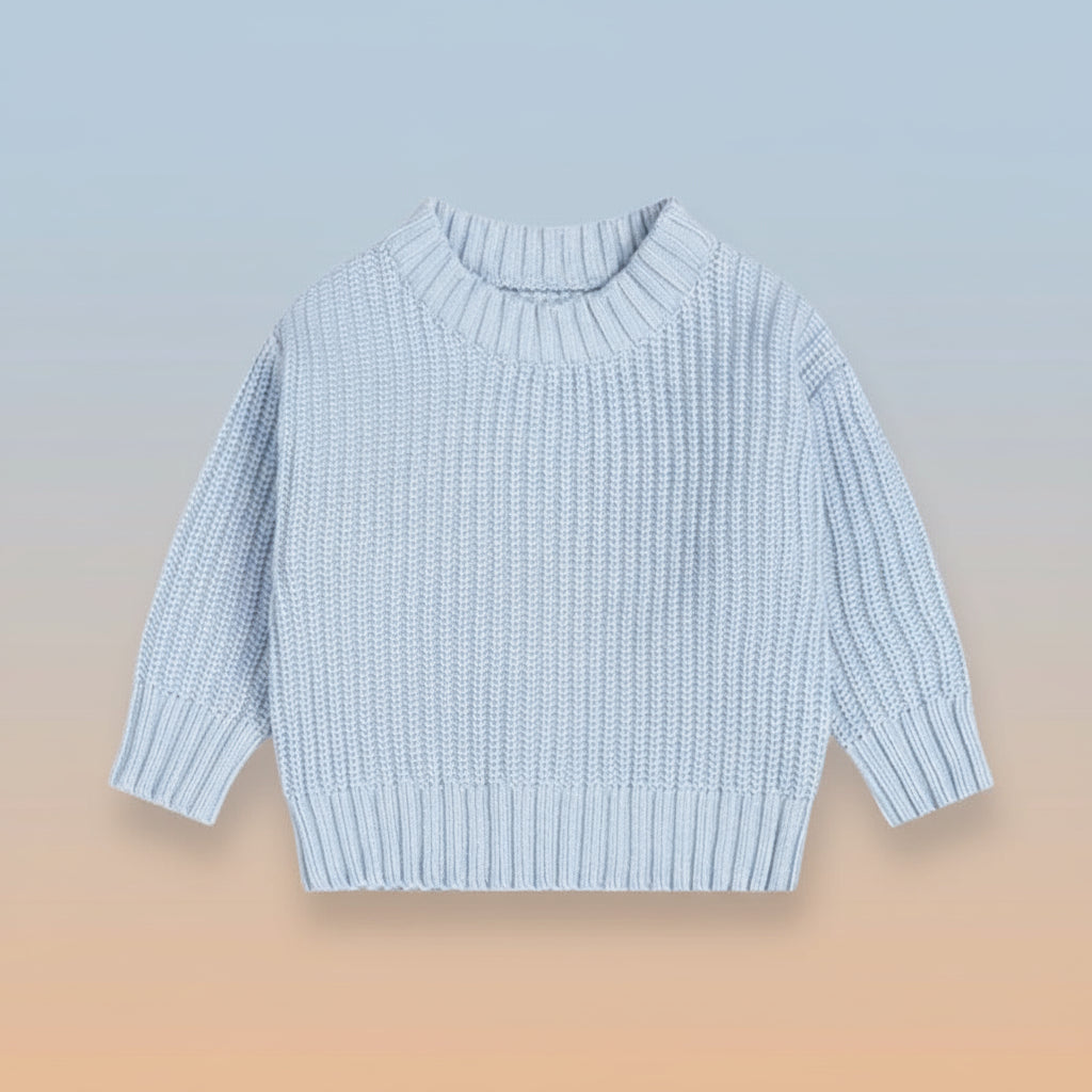 PureSoft– Classic&Knus– Stevige gebreide trui Blauw / 73 (1 jaar) | Educatief Speelgoed