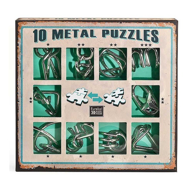 10 Metalen puzzels (groene doos) - Eureka Denkpuzzel|3d Puzzel 10 Metalen puzzels (groene doos) - Eureka Denkpuzzel|3d Puzzel - Afbeelding 1