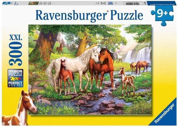 Wilde Paarden bij de Rivier (300) - Ravensburger Legpuzzel Wilde Paarden bij de Rivier (300) - Ravensburger Legpuzzel - Afbeelding 1